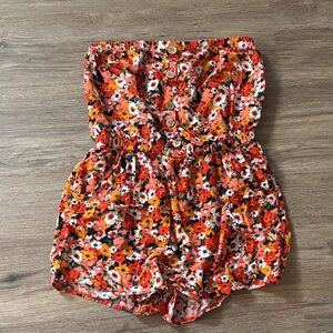 Toxik Floral Strapless Romper